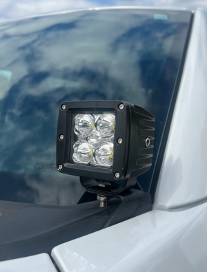 Ford F-150 Pod Light Brackets - Hood - Fishbone Offroad - Hood Pod Mount, Textured Black Powder Coat - Black - `15-`23